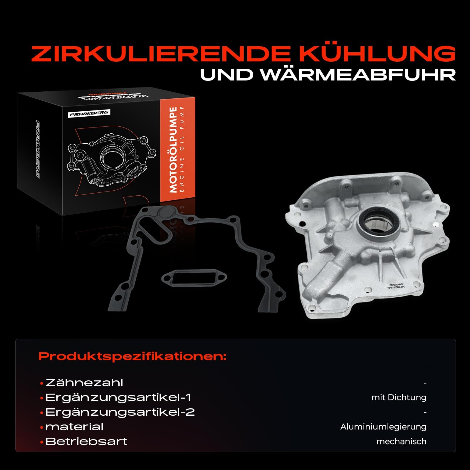 Frankberg Ölpumpe Kompatibel mit Cordoba 1993-2002 Octavia I/II 1996-2013 Caddy II/III 1995-2010 Golf III/IV/V/VI 1991-2013 Polo 1994-2019 Replace# 036115105D