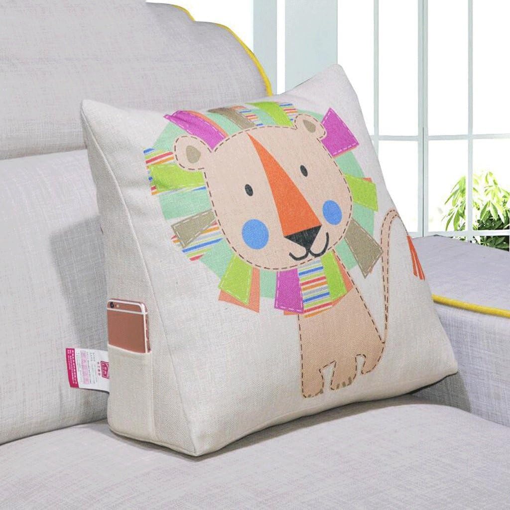 FHK Backrest Cotton Triangular Cushions Lumbar Support Backrest Bed Cushions Sofa Cushion Cushion Office Chair 45 * 40 * 18cm Waist pillow ( Color : F )