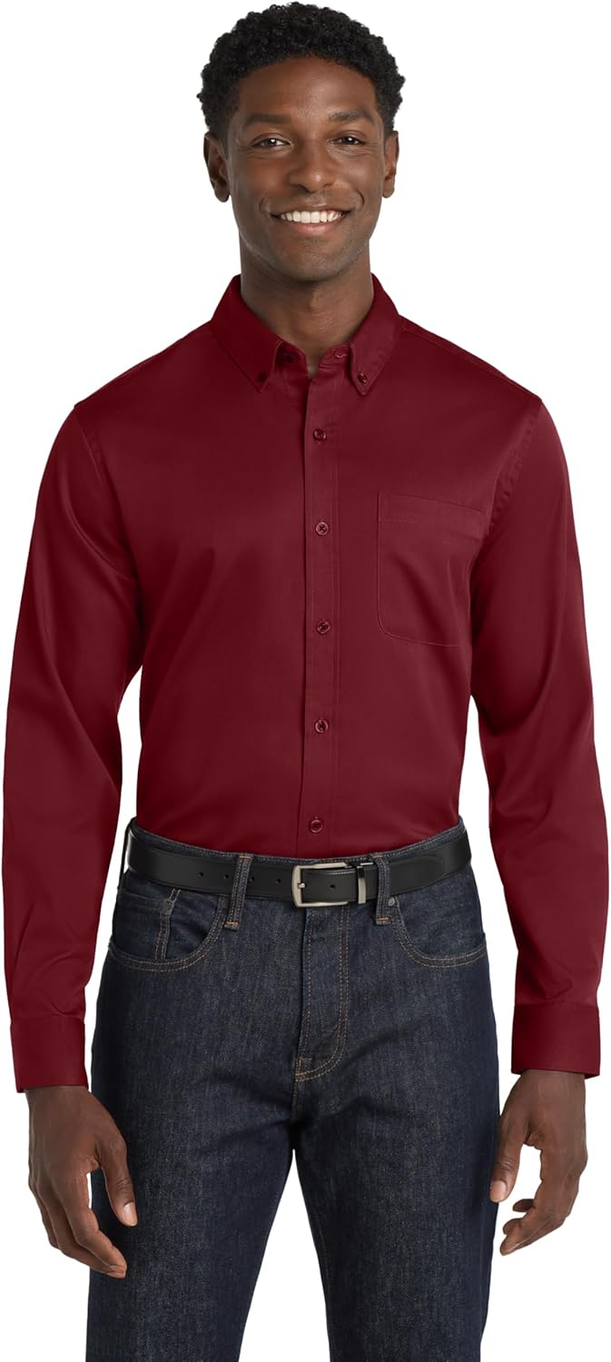 Port Authority Men's SuperPro React Twill Long Sleeve Button-Down Shirt