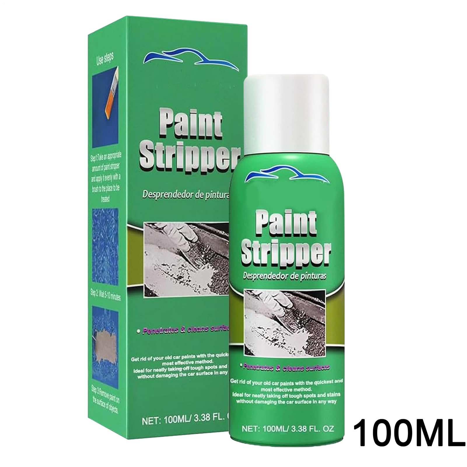 Paint Remover for Concrete, 100ml Paint Stripper Tool, Paints Thinner Remover, Effective Multipurpose Car Cleaning Supplies, Fast Acting Car Dust Removers, for Glass Metal Wood Furniture — view 6
