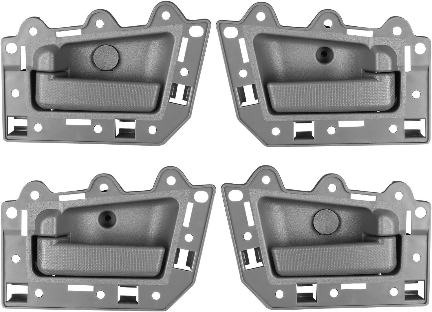 4pcs Interior Door Handle Front/Rear Left and Right Side Gray Compatible with 2005-2010 Jeep Grand Cherokee Replaces 5HR421J3AK 5HR411J3AK