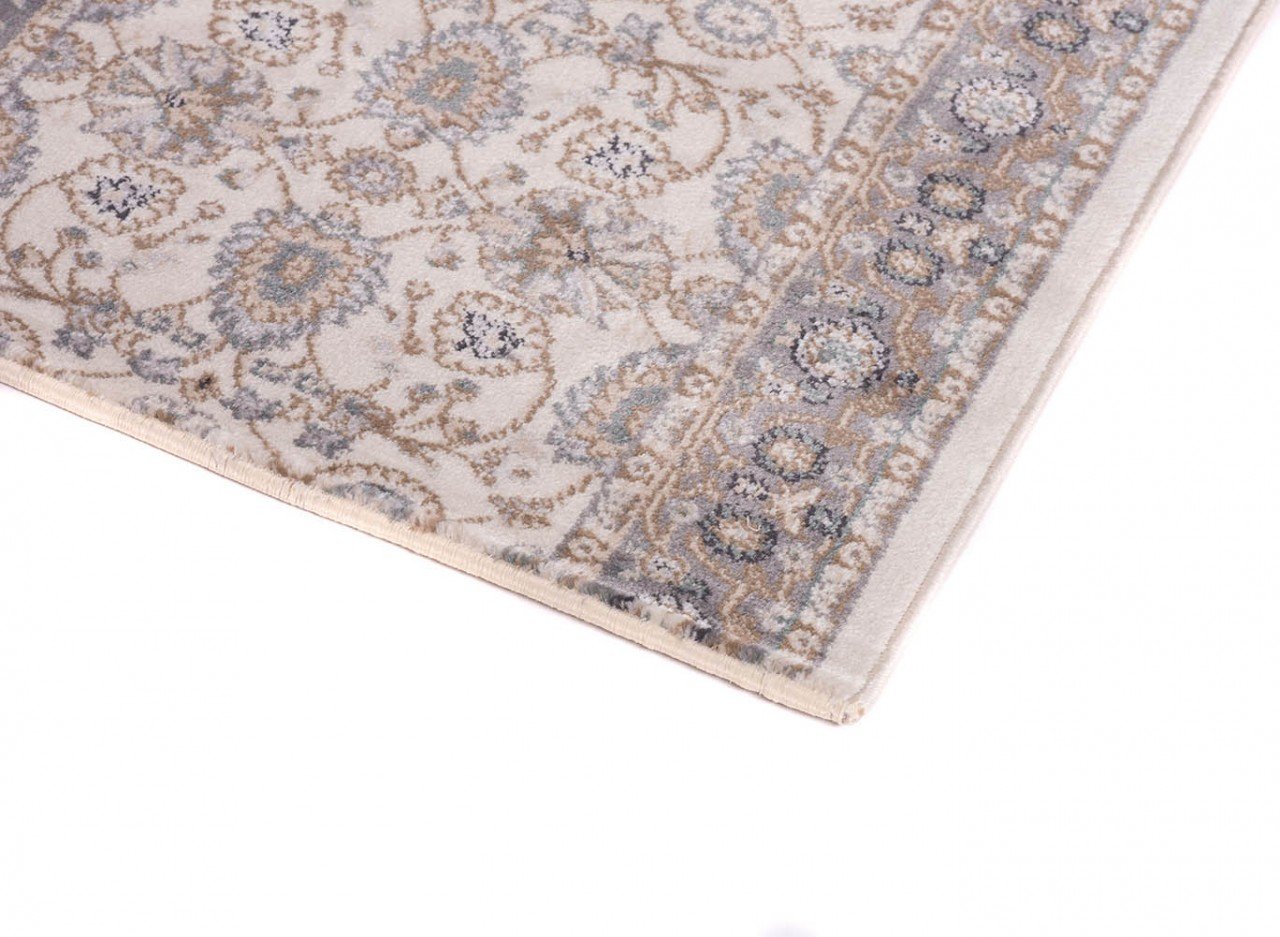 Carpeto Rugs Mazovia Alfombra de Pasillo Larga - Design Oriental Moderno Pelo Corto - Alfombras de Pasillo por Metros - Alfombras para Pasillos Largos - Moqueta por Metros - Blanco Crema - 120x300 cm