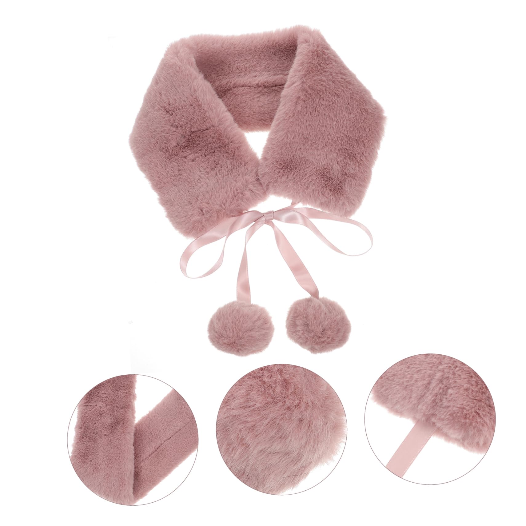 Didiseaon 5 Uds Bufanda De Felpa Cuello De Piel Sintética Bufanda Rosa De Piel Cuello Desmontable Bufanda De Piel Sintética Cuello De Piel De Conejo Sintético Bufandas Para Mujer Elegante