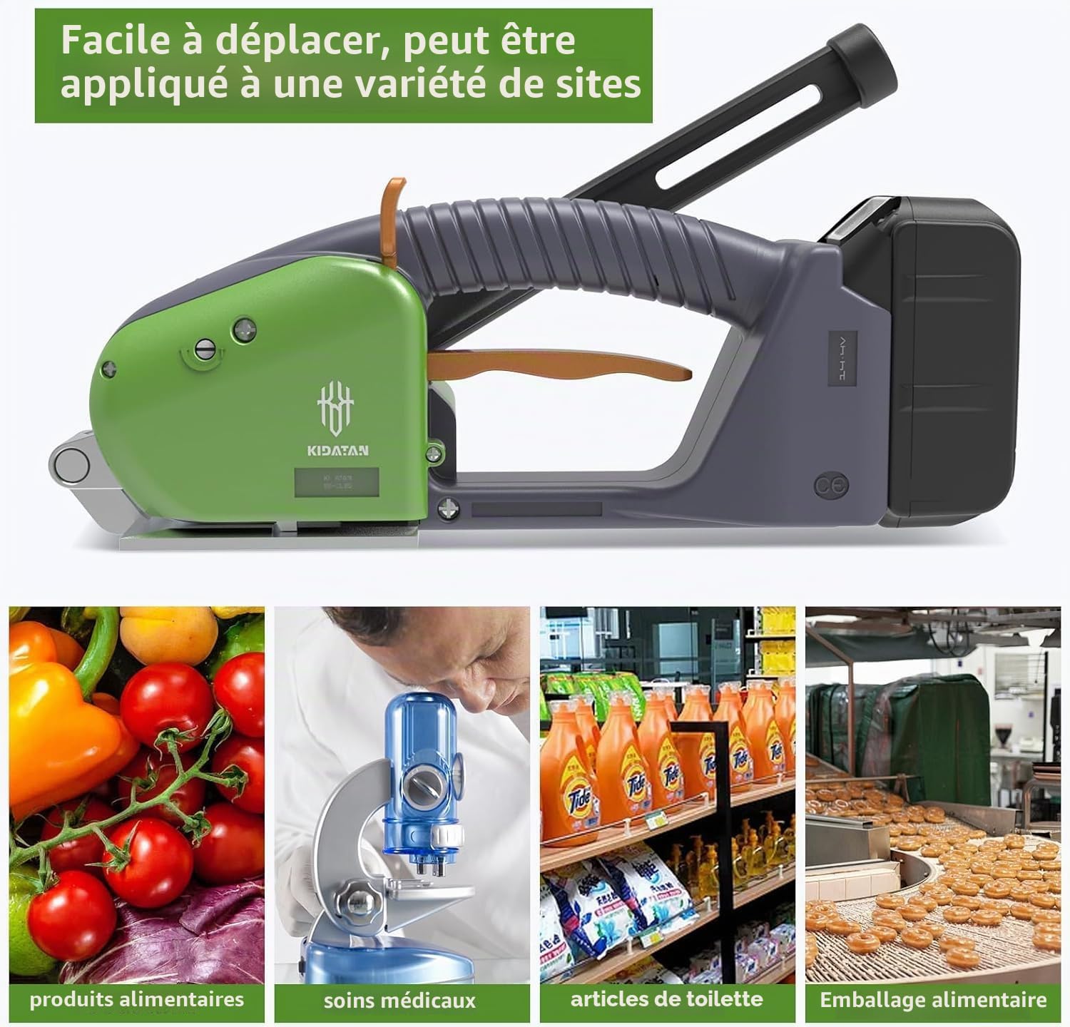 Cercleuse Électrique Machine de Cerclage d'Emballage Sans Bande Inférieure Manuel pour Bande PP et PET 1/2" 5/8"