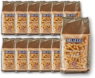 DeLallo Gluten Free Fusilli Pasta, Non-GMO, Made with Brown Rice Flour, ...