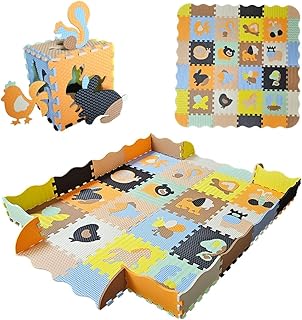Comprar ASENME Alfombras para Bebes de 36 Piezas XL 1,45x1,45 Metros, multitextura (Multicolor)