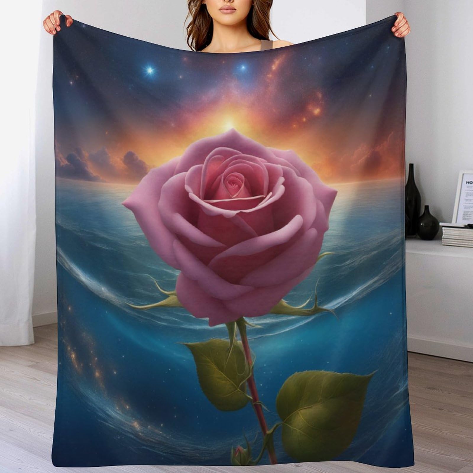 Couverture canapé rose chaude en flannel douce contre le froid