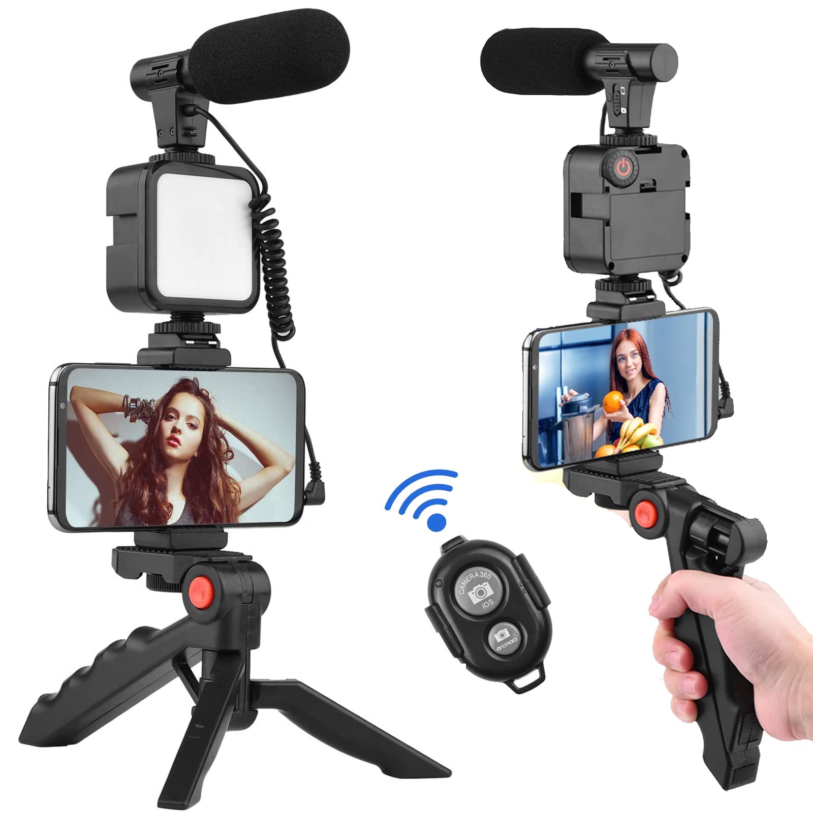 Phone Video Kit Phone Video Kit Camnoon All-in-One Vlog Kit With Adjustable Tripod, Mic ...