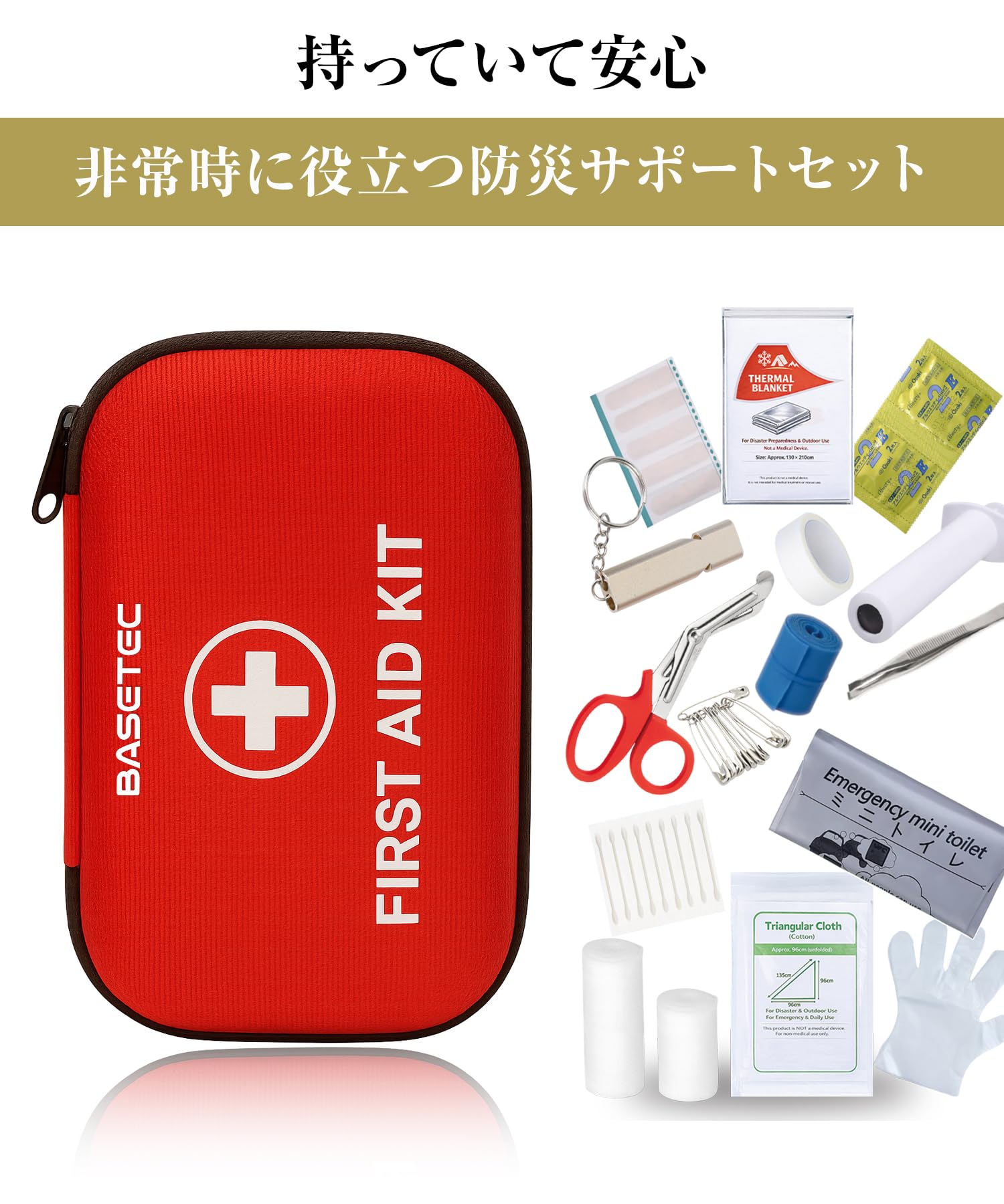 Amazon | BASETEC 防災用ケアセット 22点 防災用品 緊急時対応グッズ