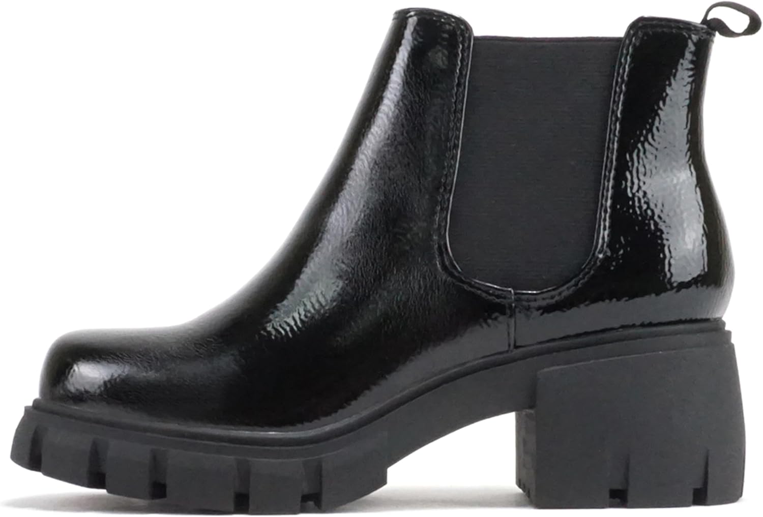 Soda PIONEER ~ Women Lug Sole Mid Heel Chelsea Fashion Ankle Bootie w/Double Elastic Gore
