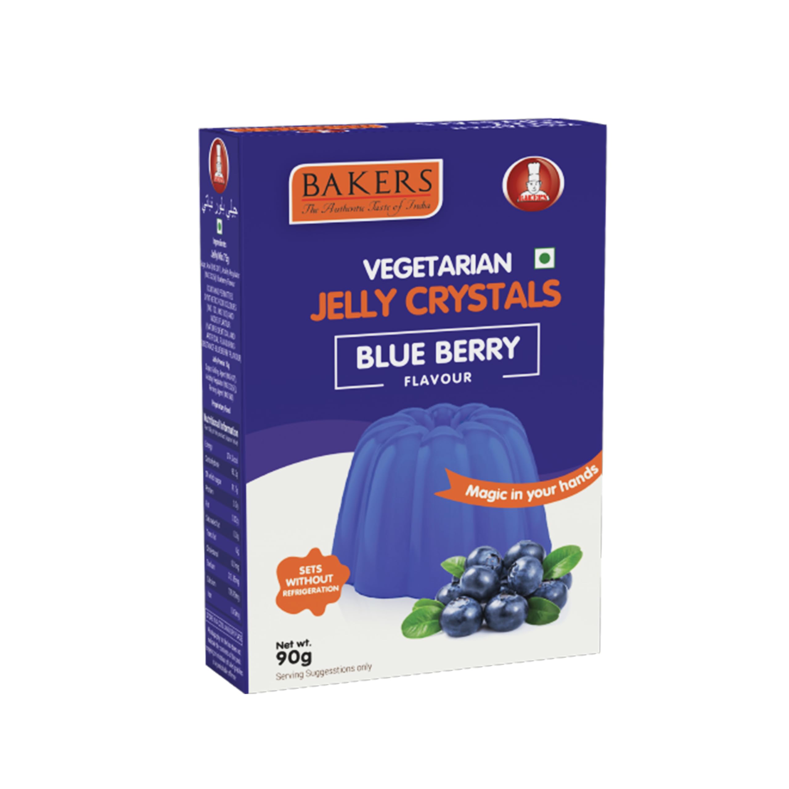 BAKERS Jelly Crystals | Blueberry Flavour | 100% Vegetarian | Easy to Make | Instant tasty dessert | Authentic Flavors Pack of 6 (90 gm x 6) (B0CY2V4MLG) Amazon Price History, Amazon Price Tracker