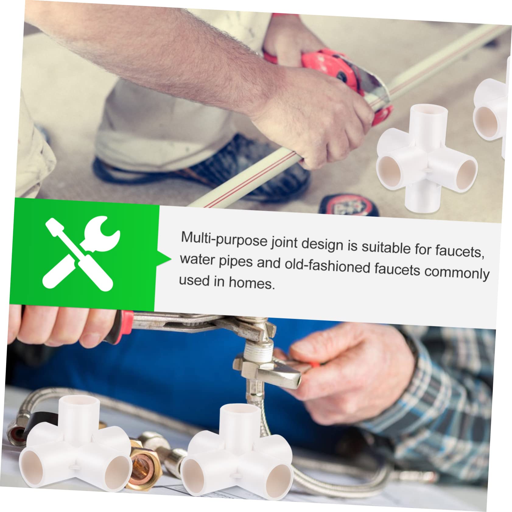 Didiseaon 5 Raccordo PVC 20 Irrigazione Pezzi a Tubo Bianco Vie