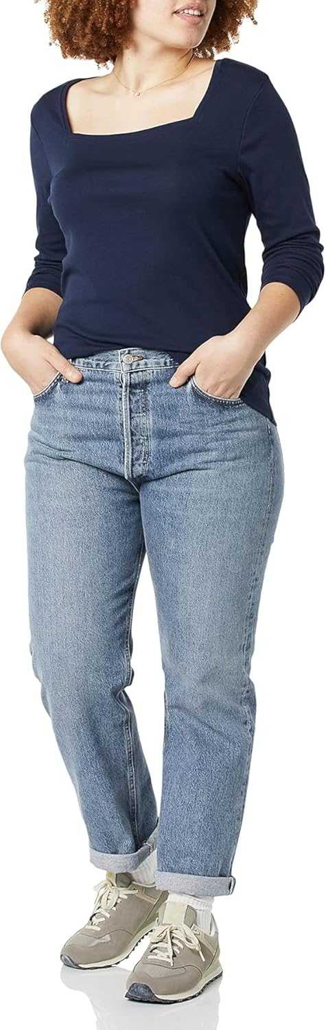 Amazon Essentials Women's Slim-Fit Long Sleeve Square Neck T-Shirt - Image 5