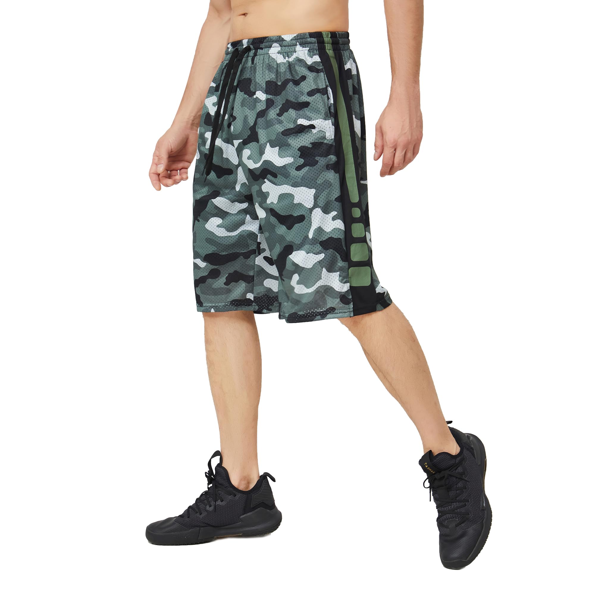 urbciety Men's Athletic Gym Shorts Basketball Running Shorts with Pockets - Brown - XX-Large
