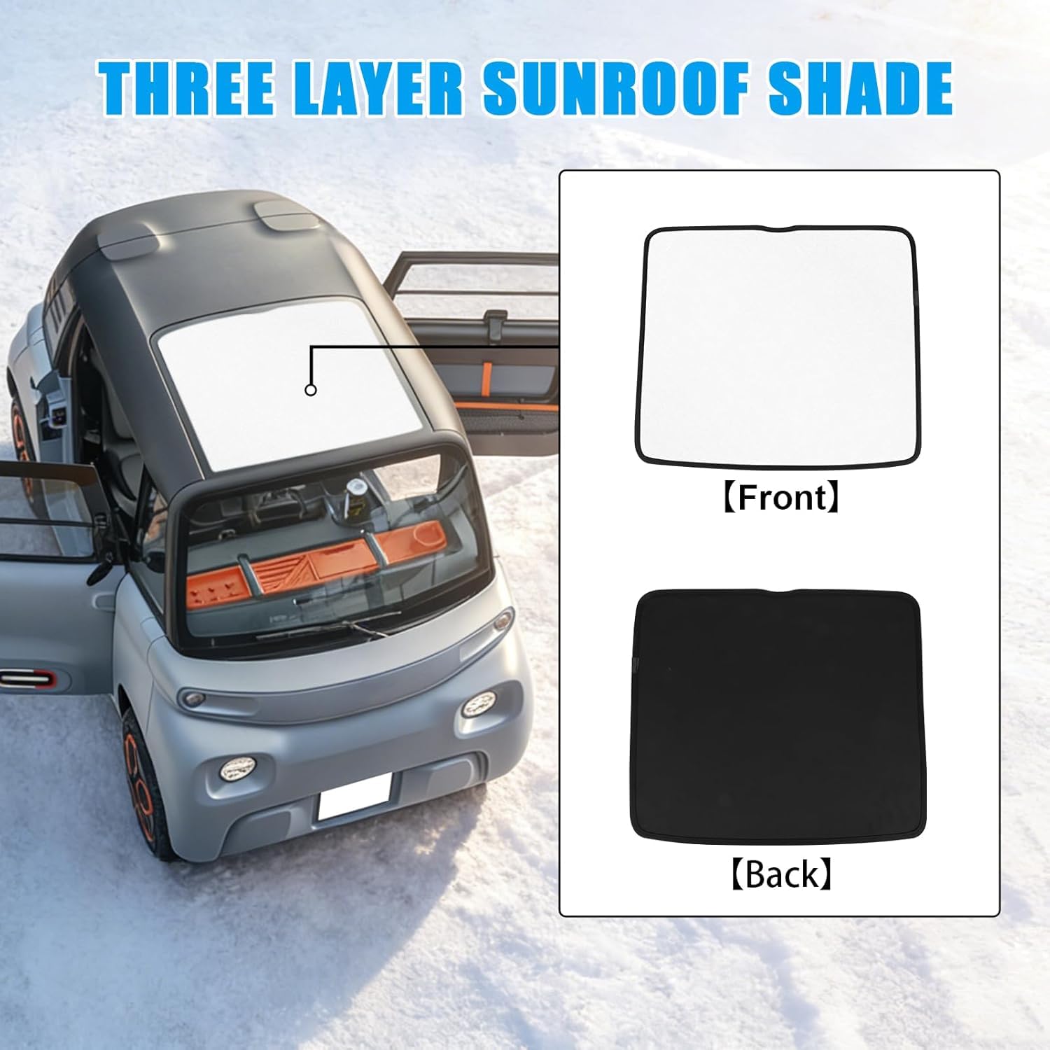 Rideau Pare-Soleil pour Toit Ouvrant de Voiture, pour Citroen Ami 2020-2026, Pliable Pare-Soleil pour Pare-Brise de Voiture, Bloque 99% des Rayons UV