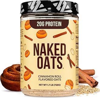 Oats - Cinnamon Overnight Oats, 20g Whey Protein, Gluten-Free Oatmeal Instant Breakfast or Shake, High Protein Oatmeal, High Fiber Breakfast Shake, Non GMO, No Soy - 12 Servings