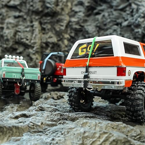 Miniatura 6 de INJORA Cuerda de correa elástica de 0.21 ozpcs con ganchos cuerda de 10.630 in para TRX4M SCX24 FCX24 118 124 RC Crawler Upgrade (negro y azul)