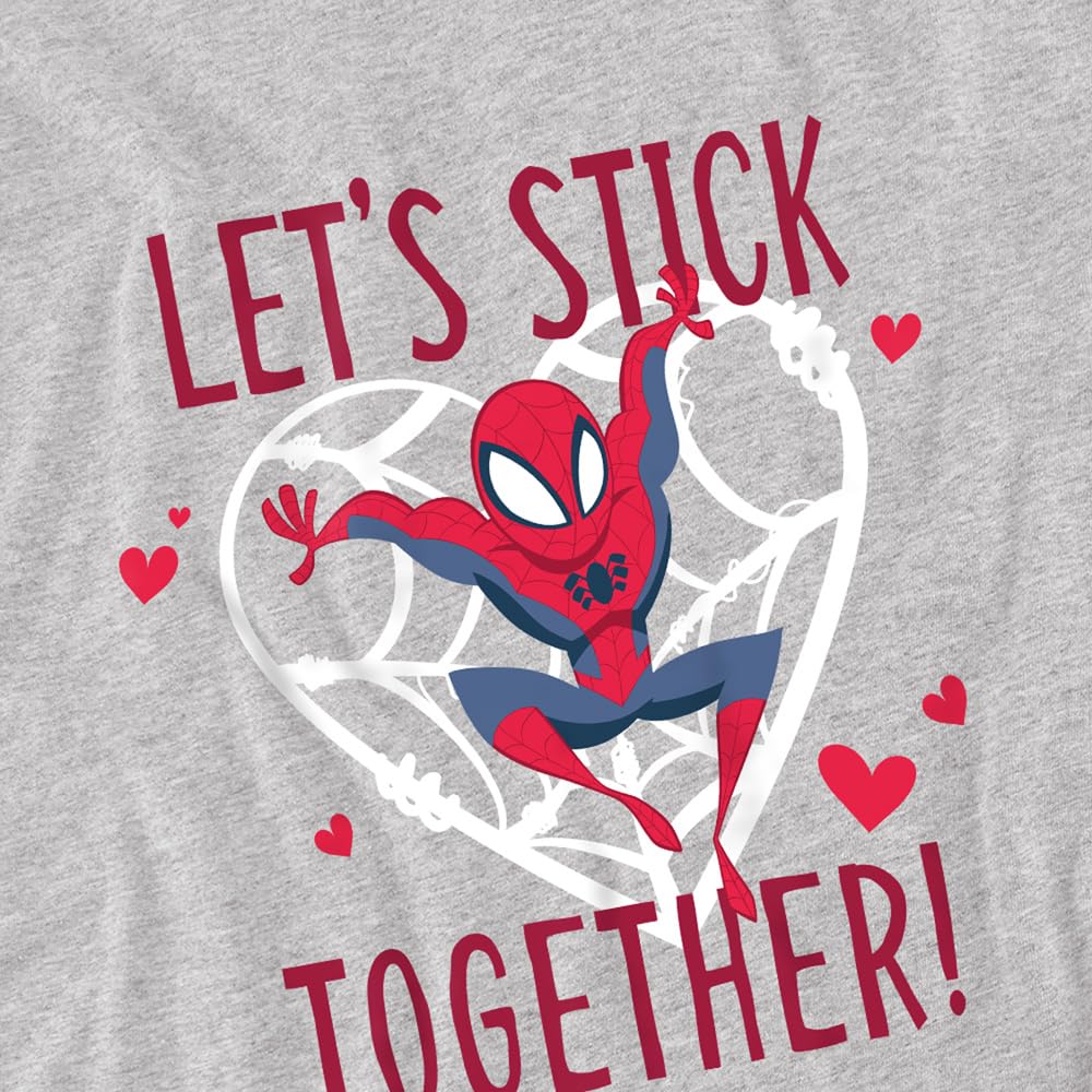 Marvel Spiderman Valentine's Day Stick Together Kids Sweatshirt, Athletic Heather Pullover Unisex - Bambini e Ragazzi (Pacco da 1)
