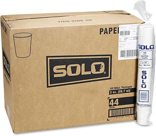 Miniatura 2 de SOLO CUPS - Vasos de agua de papel blanco de 44 quilates, 3 onzas, 100bolsa, 50 bolsascartón