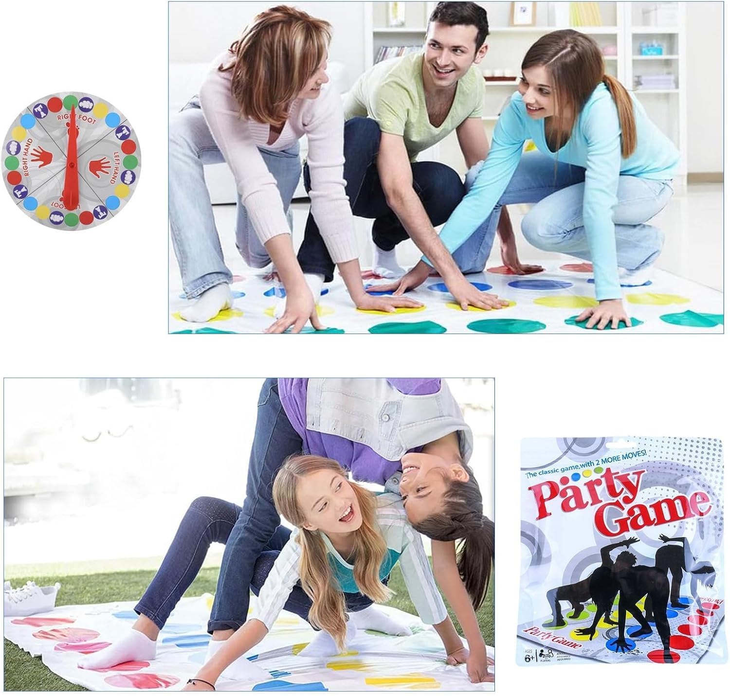 Twister también Conocido como Twisty de Movimiento Interactivo con Alfombra es un de Piso y de Habilidad en Equipo Ideal para Toda la Familia Fiestas de cumpleaños y reuniones