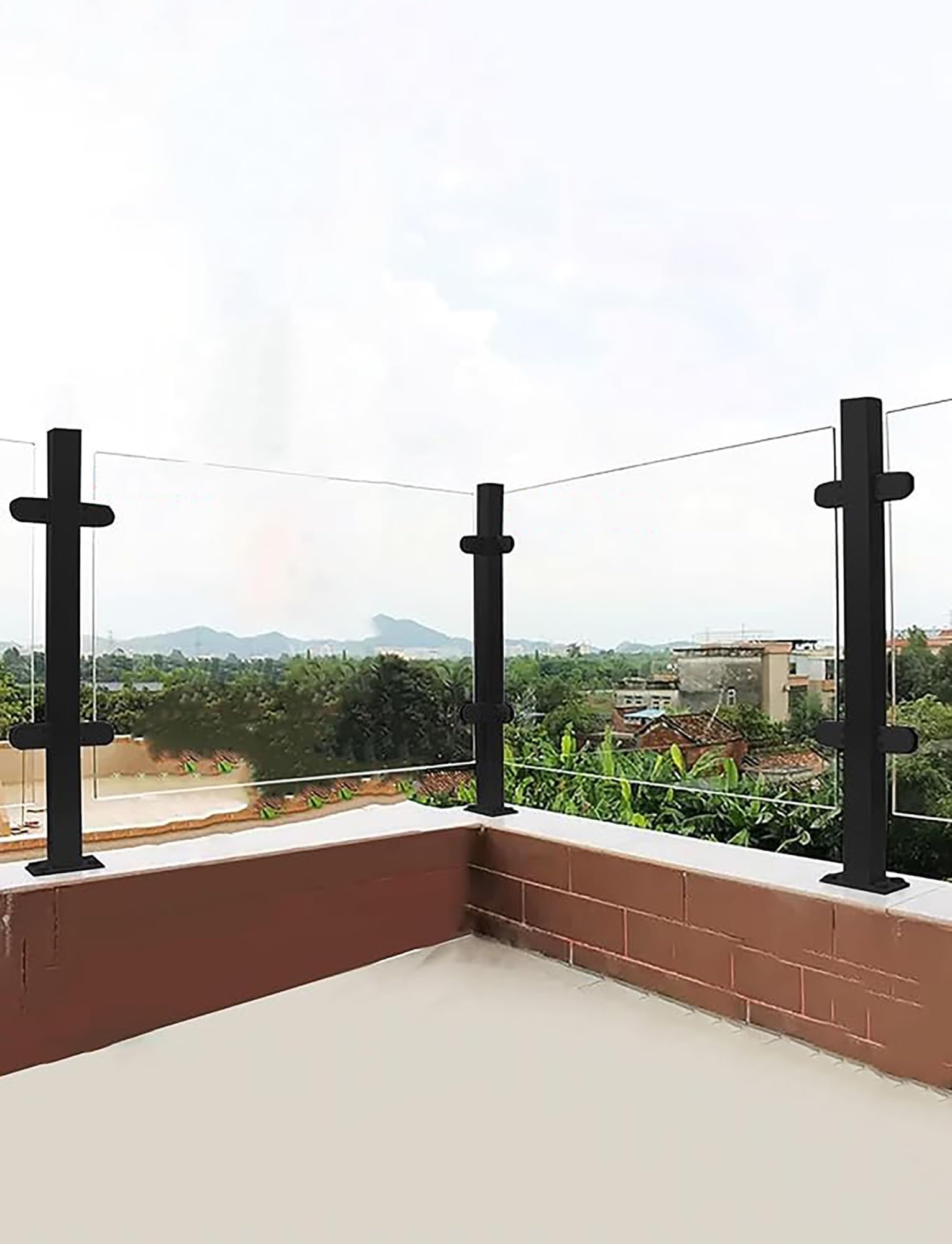 Stabiles, quadratisches Pfahl-Set für Außentreppen, Metallhalterungen für Balustraden, Poolzaun, Riegelhalter, 90-Grad-Winkel-Design