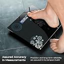 ARYANS GLOBAL Digital Body Weight Scale for Home Use | Electronic Weighing Machine with LED Display, 180 kg Capacity, Tempered Glass Platform, High Accuracy, Black Floral Design gallery image