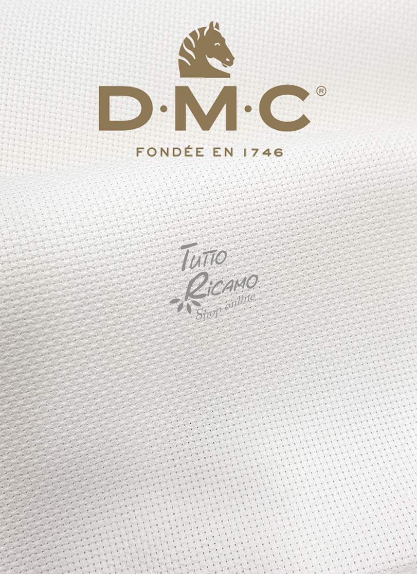 DMC Toile Aïda Largeur 180-55 cm Trous en 10 cm - Couleur Blanc