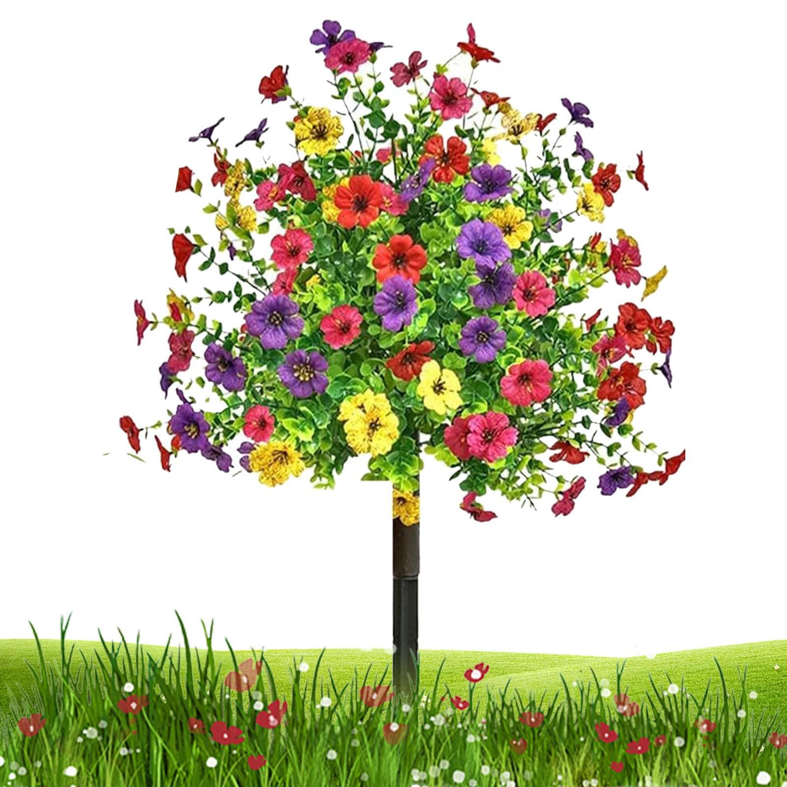 Piquet de fleurs artificielles d'extérieur et plantes réalistes résistantes aux UV