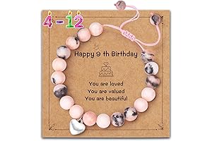 Adjustable Pink Natural Stone Bracelet with Sweet Heart Charm