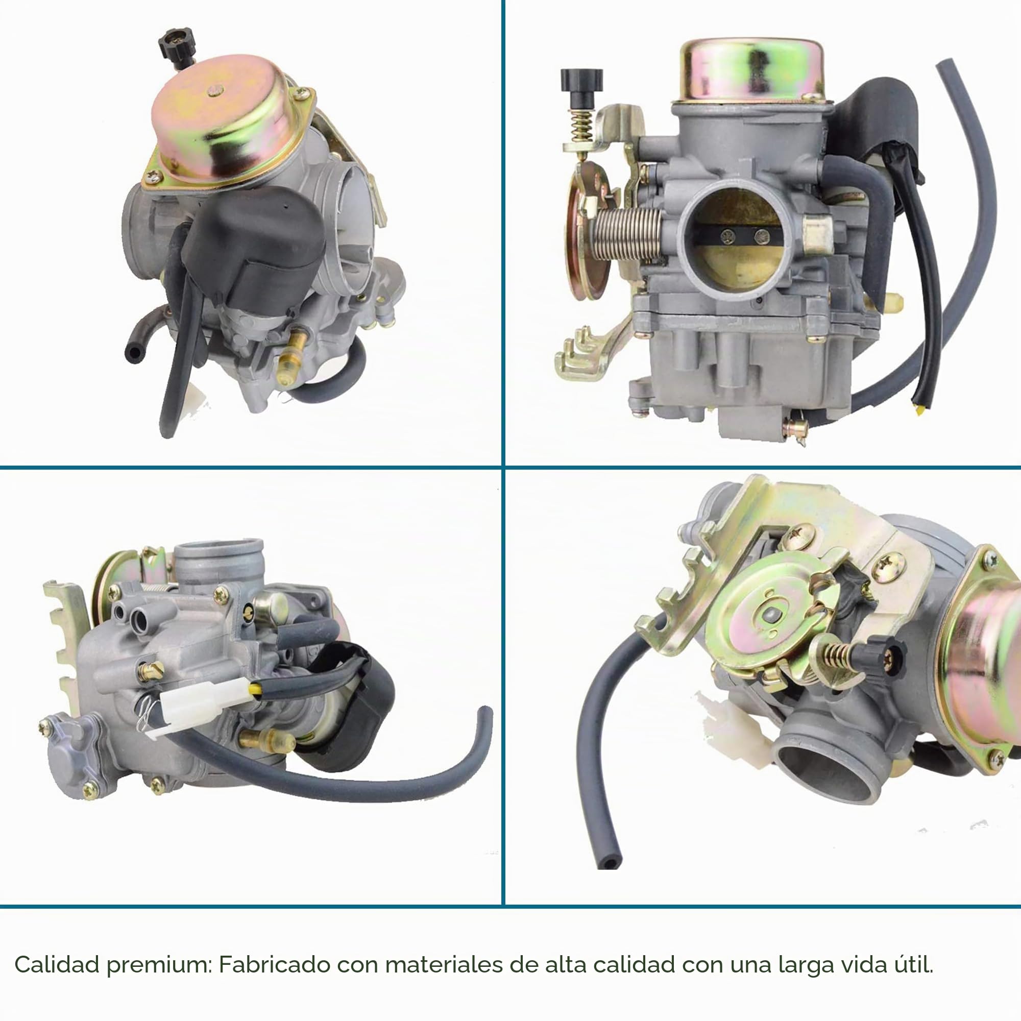 GOOFIT Carburador Moto 30mm PD30J con Electrónico de Acelerador reemplazo para Linhai 260 Motor Ciclomotor y Scooter Pit Bike ATV Quad Plata