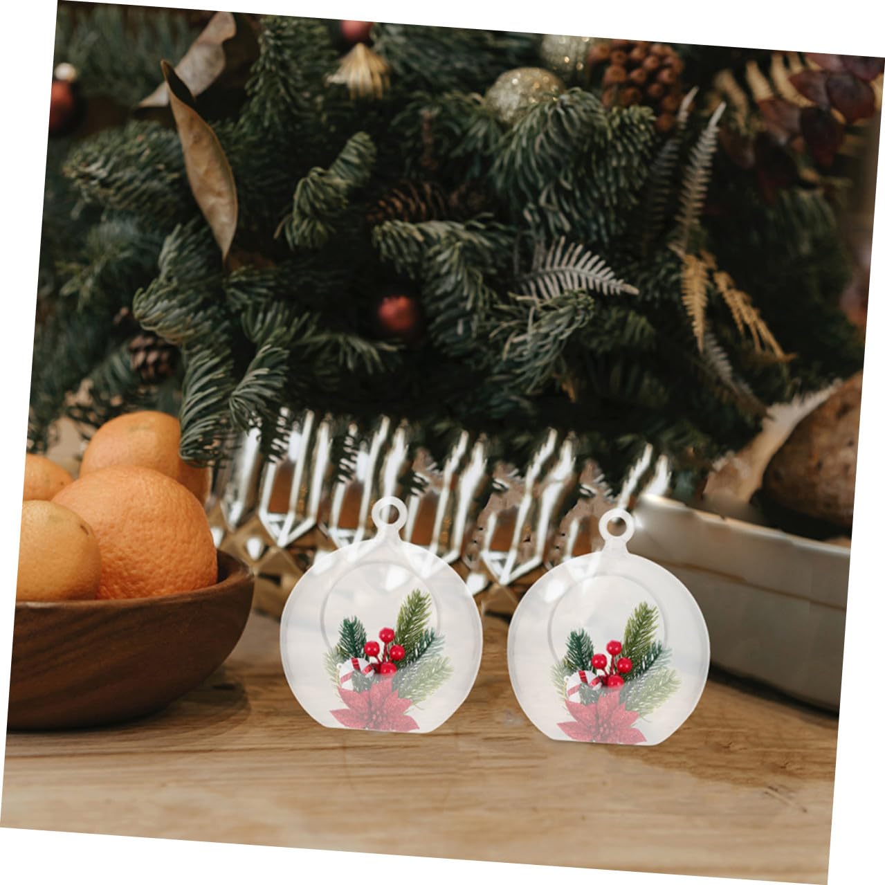 Mikikit Bolas Decorativas Transparentes Rellenable de 8 Cm, 20 Unidades, Bolas Colgantes Huecas de Acrílico para Decoración Navideña, Bodas, Cumpleaños y Manualidades