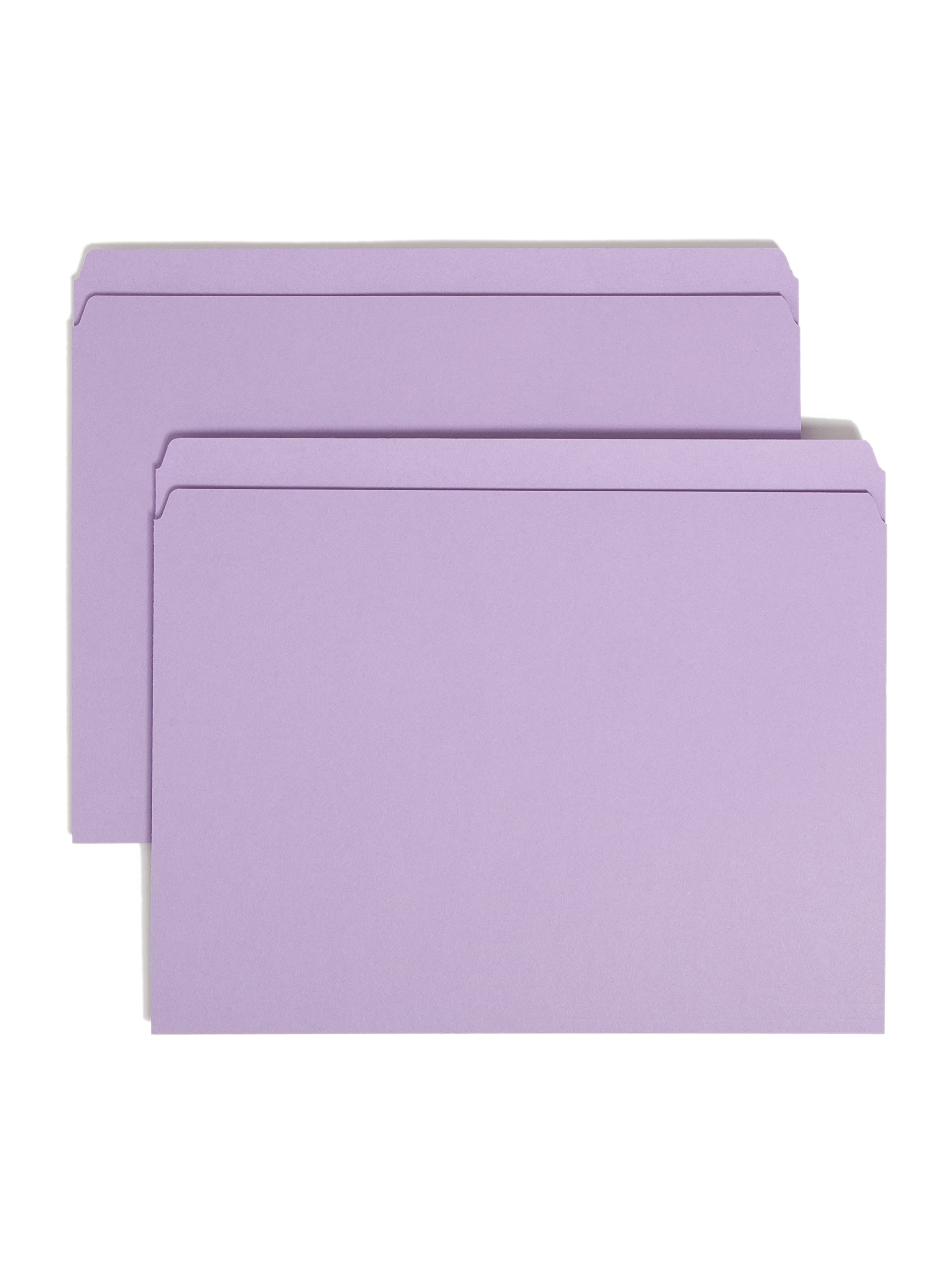 Smead File Folder, Straight-Cut Tab, Letter Size, Lavender, 100 per Box (10940)