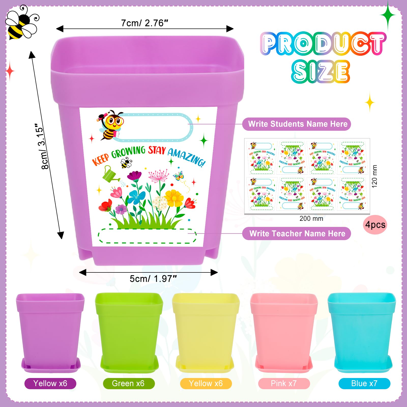 HOWAF Gifts for Students from Teachers 32 Pack Wildflower Seed Packets-Not Included Seed, Flower Pots - Image 2