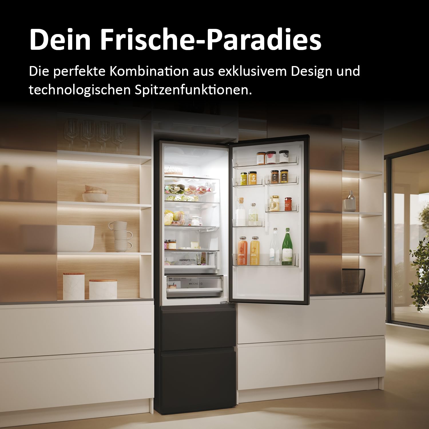 Haier Kühl-Gefrierkombination 3D 60 Serie 5 HTW5620DNPT | 2,05m, No Frost, Ergonomische Gefrierschubladen, Mit Gefrierfach freistehend, Kapazität 414L, Wi-Fi, Smarte Kühlfächer