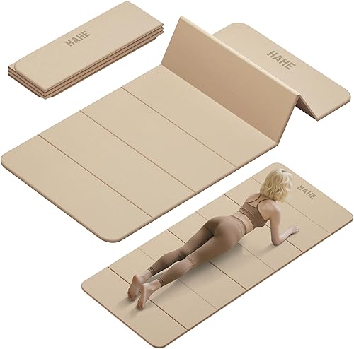 Tapete de yoga plegable, 74 pulgadas de largo x 32 pulgadas de ancho x 13 pulgadas de grosor, tapete de ejercicio plegable, tapete de pilates ancho