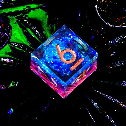 Vista 46 de DND - Juego de dados hechos a mano, 7 accesorios, dados de borde afilado para juegos TTRPG de Calabozos y Dragones, RPG multicara de resina Negro