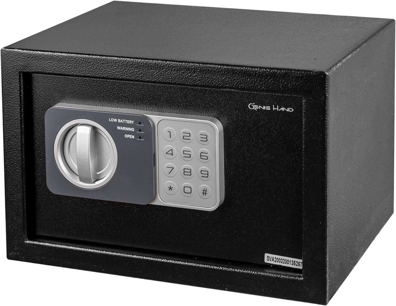 Genie Hand | Electronic Home Safe with Key and Combination Lock, High Security Money Box for Cabinet – B-Class Lock – Anti Bounce Technology