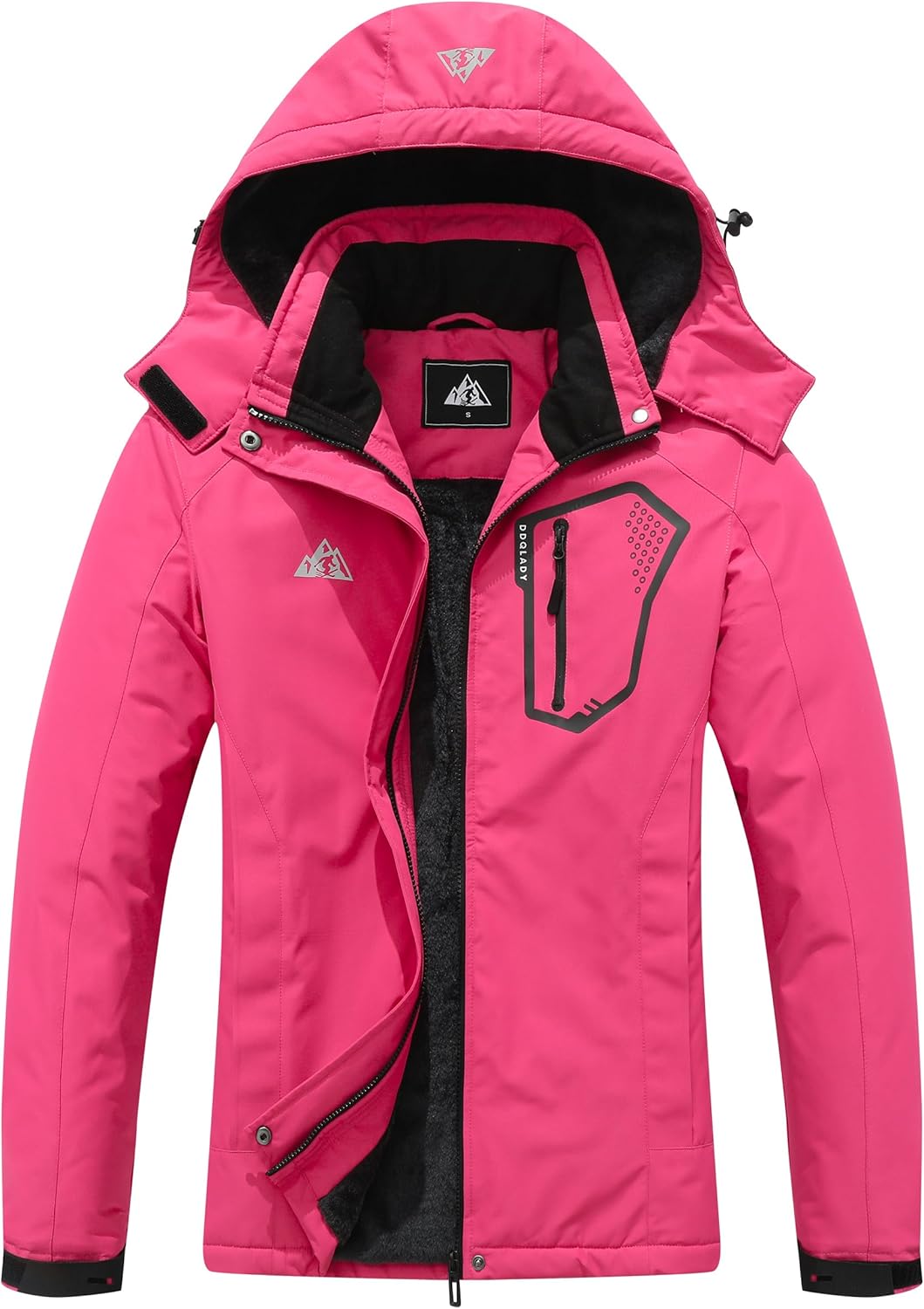 DDQLADY Women's Ski Coat Waterproof Cold-Season Jacket Snowboarding Raincoat Hooded Windproof Outerwear - Image 3