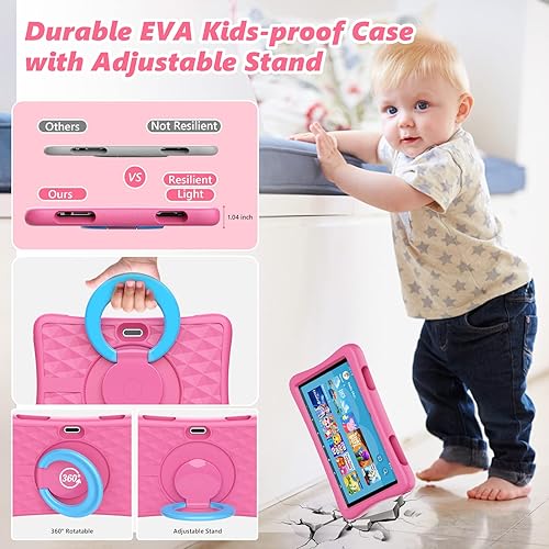 Miniatura 9 de KYASTER Tableta para niños, tabletas para niños pequeños de 10 pulgadas HD 5G WiFi 6 Android 12, Quad Core 1.8Ghz, 2GB DDR4, batería 7000mAh,