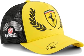 PUMA Scuderia Ferrari Lewis Hamilton British GP Hat - Yellow - One Size | Curved brim, Launched to coincide with the 2026 British GP, All the latest team and partner logos, Officially licensed