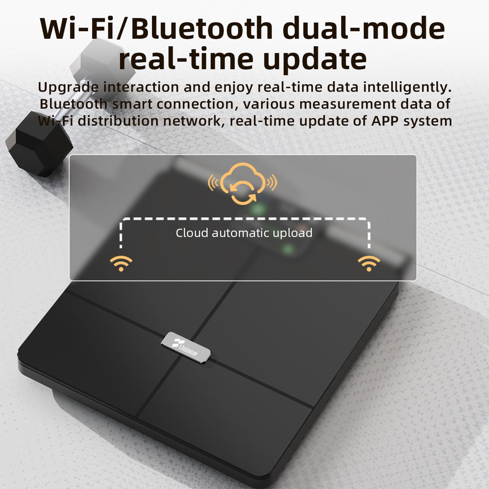 Bilancia Impedenziometrica Wi-Fi E Bluetooth, Analizzatore Composizione Corporea, Monitoraggio Peso E Grasso Corporeo, Bilancia Smart Con App, Display LCD Digitale