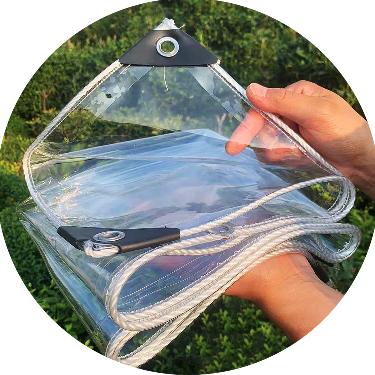 Telo Copertura Trasparente Impermeabile 1x5m - Con Occhielli Metallici - Per Piante, Attrezzi E Mobili Da Esterno