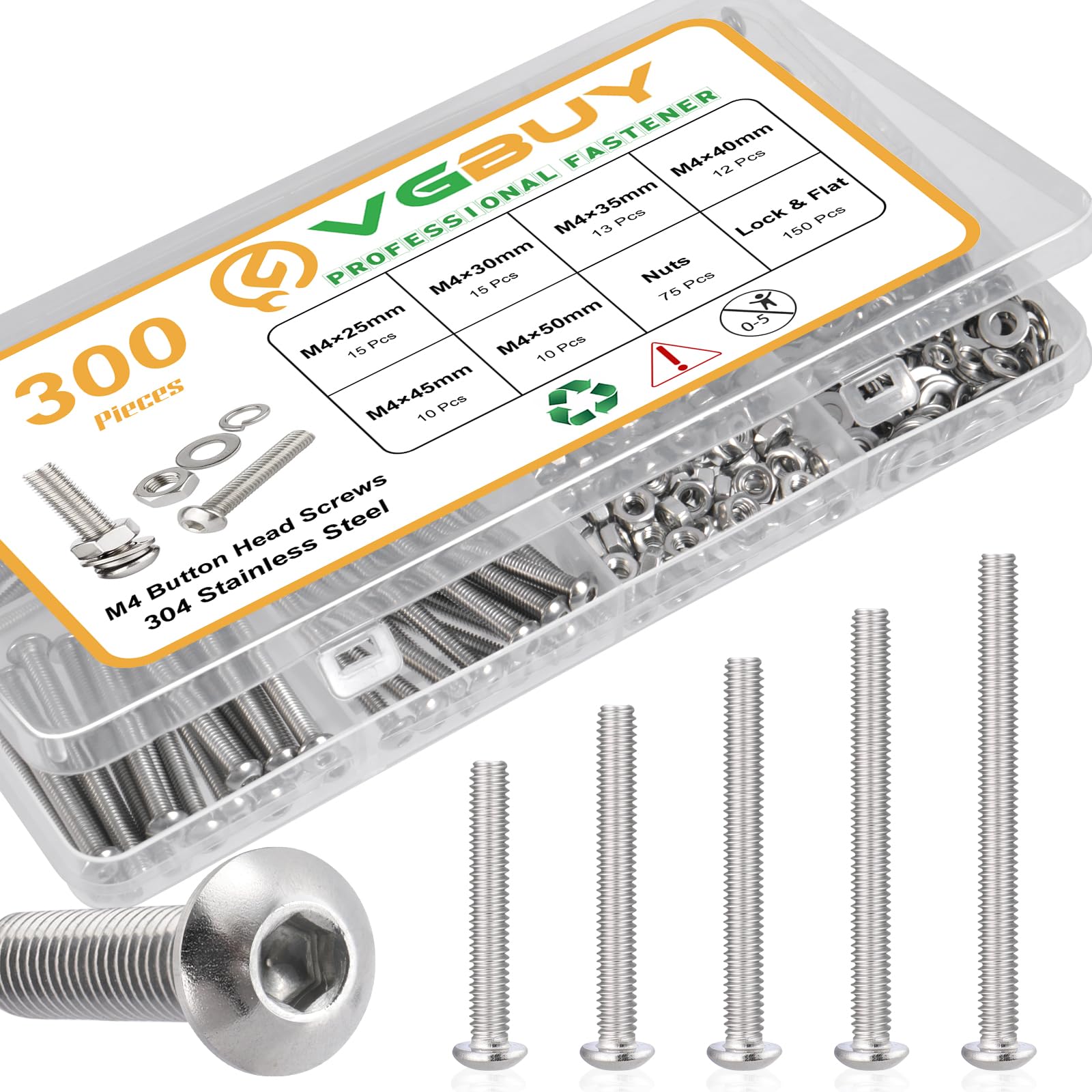 M3 Screw Assortment Kit - 440pcs Stainless Steel -15