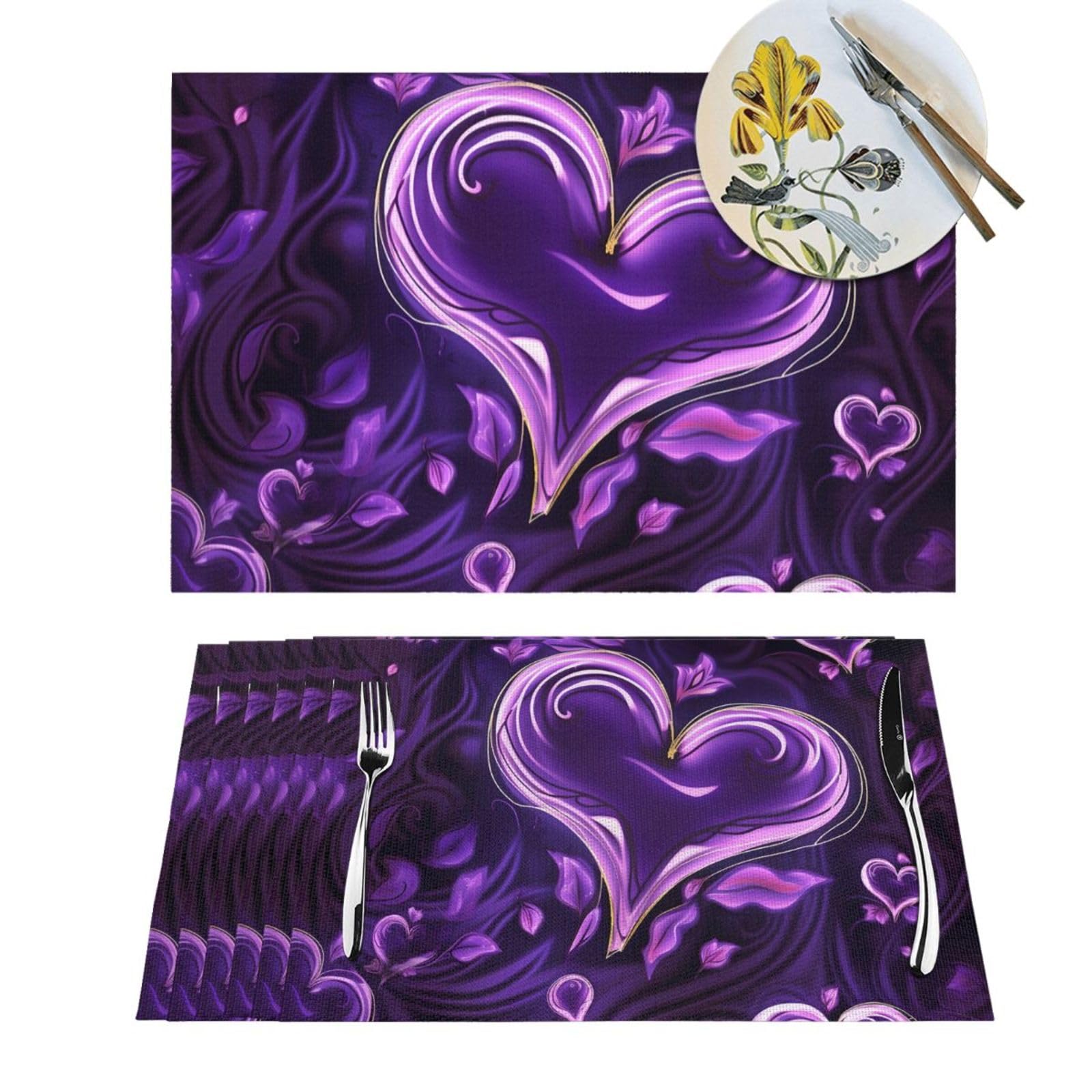 Sets de table PVC violet : fini les taches sur la nappe