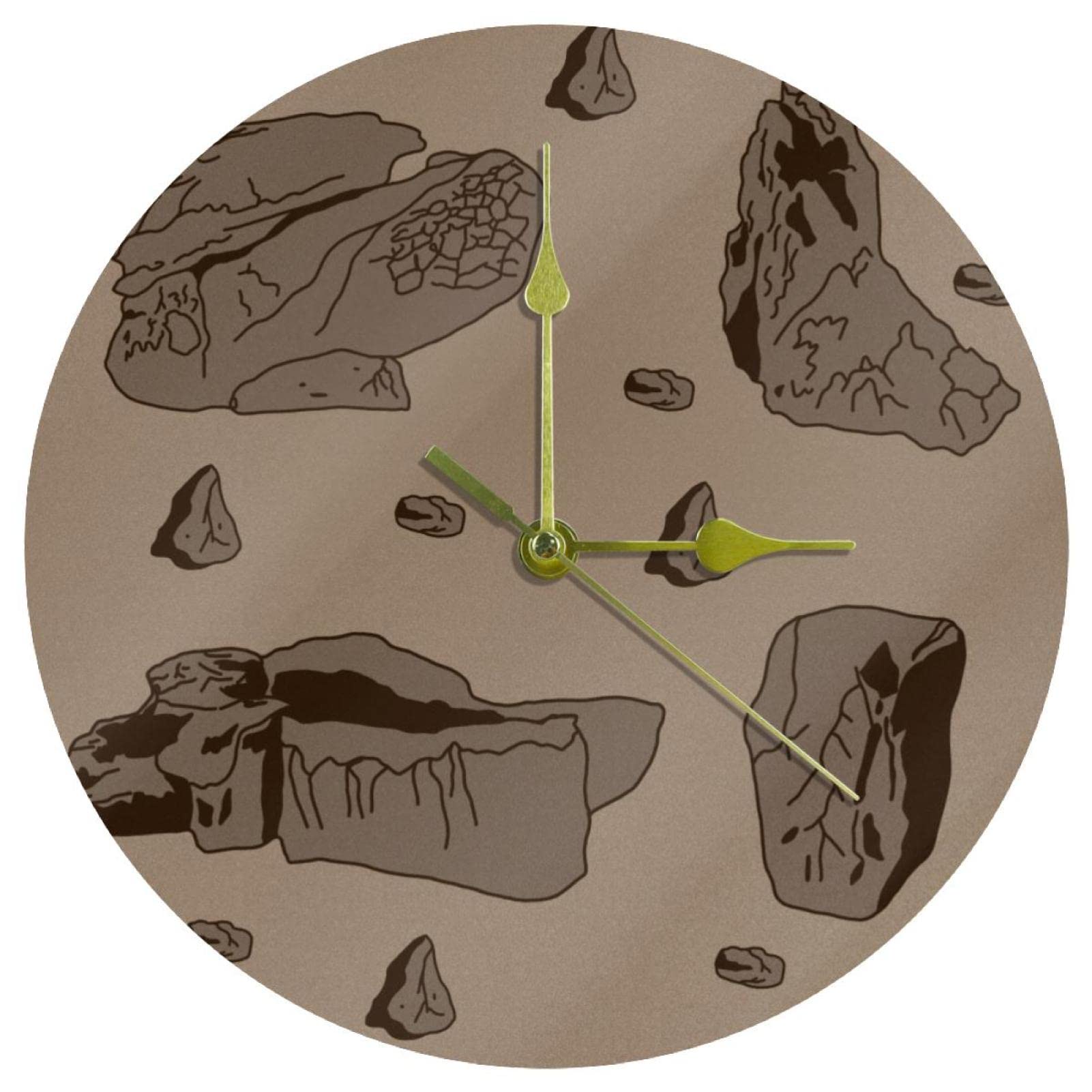 Horloge murale en acrylique peinture roche quartz sans tic-tac