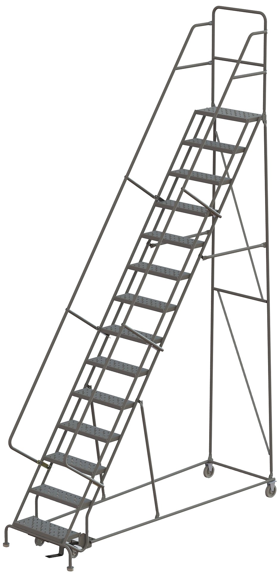 Tri-Arc UKDSR114242 U-Design Configurable 14-Step, 56 Degree Incline Rolling Ladder with 24" Wide Grip Strut Tread-image-31