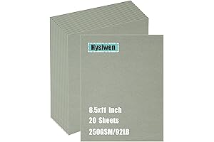 20 Sheets Premium Gray Cardstock Paper 8.5 x 11 Inches, 250gsm/92 lb
