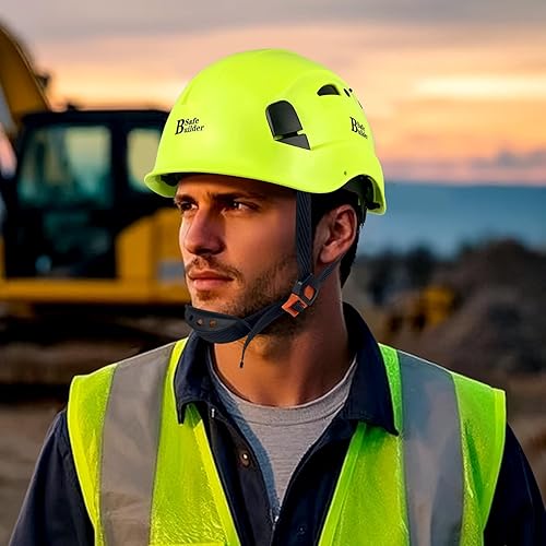 Miniatura 8 de SAFEBUILDER Casco de seguridad industrial con visera incorporada, casco duro ABS con visera ajustable, protección para la cabeza de construcción,