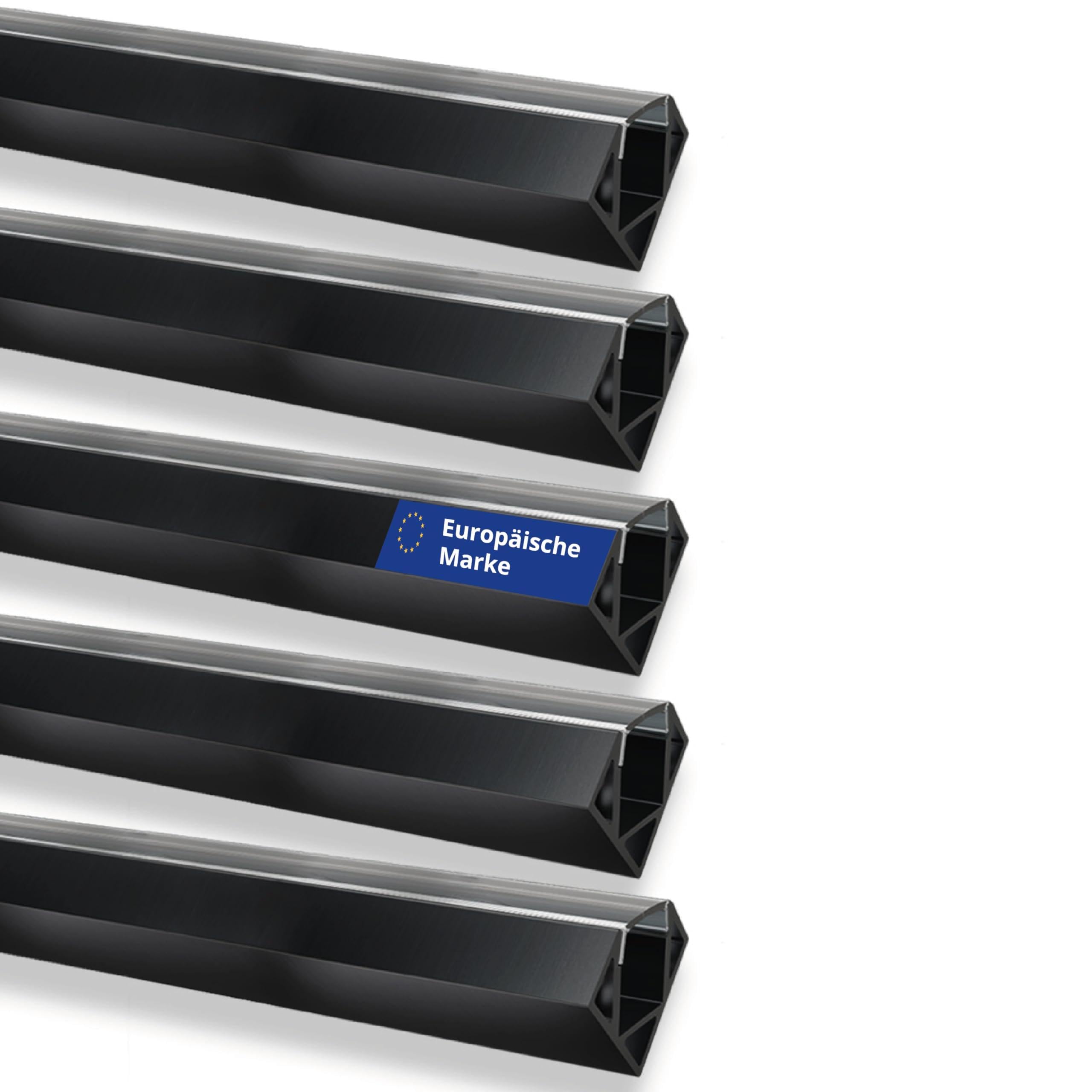 INNOVATE LED Eckprofil 2m inkl. Diffusor 5er Set [Alu Winkelprofil schwarz-klar 11mm] Alu Profil V förmig LED Streifen 2m I Kantenschutz Kleiderschrank Kühlkörper I Indirekte Beleuchtung Wohnzimmer