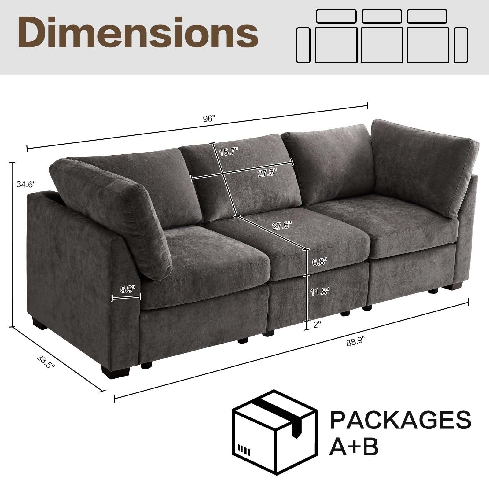 Amazon.com: WARM HARBOR Modular Sectional Cloud Sofa Deep Seat 